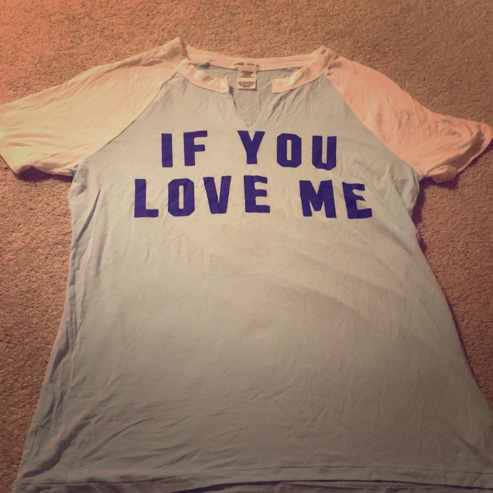 PINK Blue/White Sleep Shirt